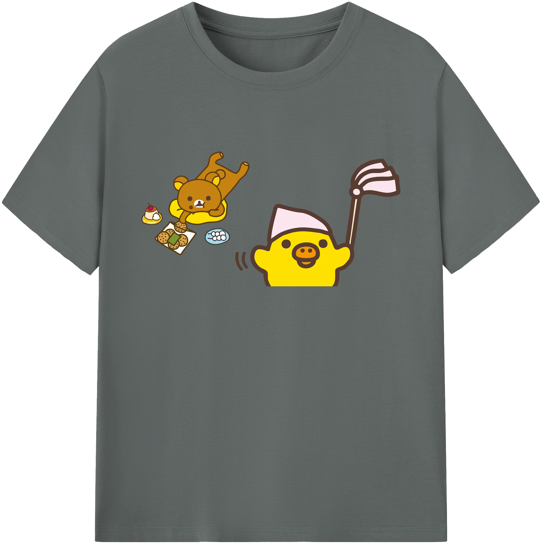 （画像用） リラックマ リラックマ キイロイトリ Rilakkuma Korilakkuma Kiiroitori 綿100％ メンズ半袖Tシャツ｜肌触りやわらか＆通気性